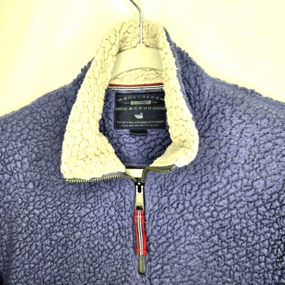 Vineyard Vines 3/4 zip Fleece Pullover. Blue With Red And Pink Trim. XXS - Picture 16 of 16